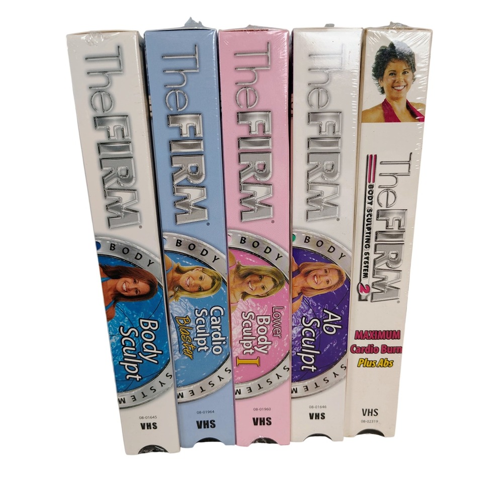 NWT The FIRM Body Sculpting System 5 VHS Tape Set Multicolor Y2K Retro Fitness